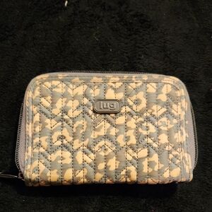 Lug Quilted Women's Wallet in Gray and Cream